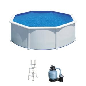 Piscina desmontable de acero blanco redonda GRE Ø 3,5 x 1,2 m