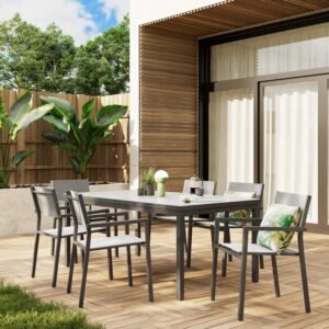 Conjunto comedor para jardín Sanibel II para 6 comensales